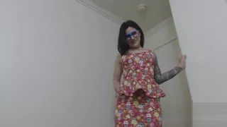 floral dress high heels 720p