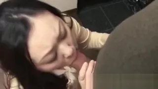 Gloomy Asian gets blowjob from tutor