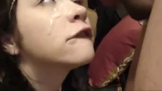 coed girlfriend  gets spermed on her pretty face