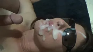 cum loving girl enjoys massive facial before swallowing tasty load