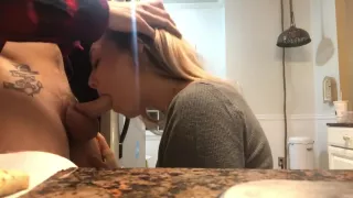 Sister In Law Takes Huge Cumshot While Making Christmas Cookies