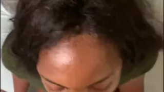 POV black teen takes white cock in her ass and a facial