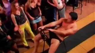 Hot babes abusing sexy stripper