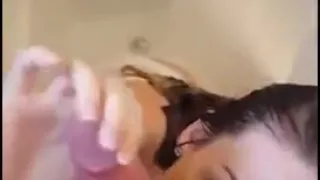 Sperma, Abspritzen, Gesichtsbesamung, POVsex, Dusche, Überraschung