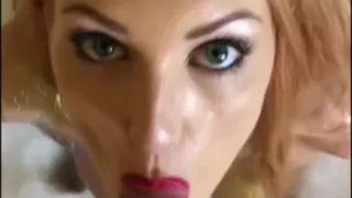 Red Lips Opened Wide to Not Get Dick Dirty