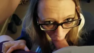Good Bespectacled Girl Gets a Schlong to Suck