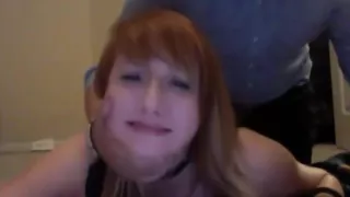 Amateur Redhead Gagged, Slapped and Fucked Hard