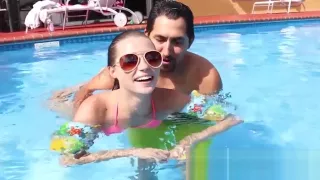 Little teen amateur gets pounded outdoors pool side