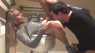 Fucking some stripper in the bathroom at work (amateur)