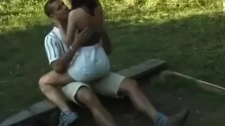 Horny teen babe can'_t expect to sit on his strong dick