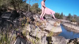 Risky Public Blowjob & Doggystyle by the River