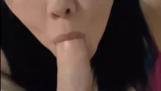 Teen sucks and deepthroats daddys hard cock for hot cum pov