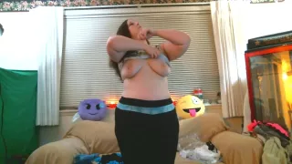 thick redhead tries on some clothes and shows off her ass and tight pussy