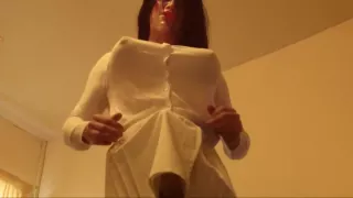 HUGE RUBBER COCK trapped in panties