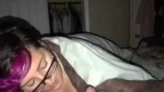 Blowjob queen show how to suck a cock. BF records her pleasing my cock.
