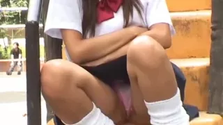 A Japanese teen's panties in public