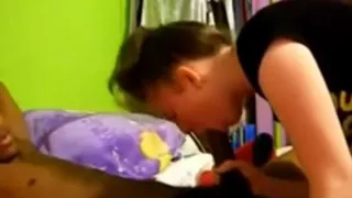 White chick gets nailed by black cock