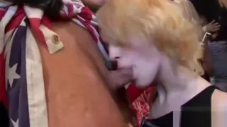 Tons of oral pleasure from blondes and massing group sex at night club
