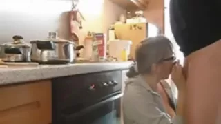 Fucking in the kitchen while preparing a launch