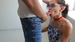 Sexy Girl In Glasses Fucks For Money And Get Massive Cumshot On Face!