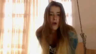 chubby brunette teen babe shows her big ass and wet pussy