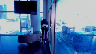 Window Washing with Whale Tail and Belly Stretching