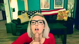 Young Hot Blonde Babe Blows her Teacher for Extra Credit