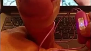 Frenulum vibrating, teasing and edging to Cali Carter