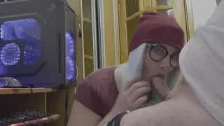 Passionate home evening blowjob with cum in your mouth!