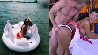 Dirty Little Cock Stroking Slut geht auf die Knie wie eine freche kleine Schwanz lutschende Hure