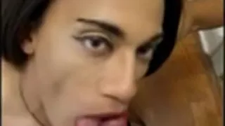 Horny crossdresser sucks cock