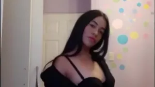 White bridal lace lingerie - cute ass petite teen shy on camera striptease