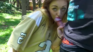 Risky Public Flashing Teen Gets A Facial