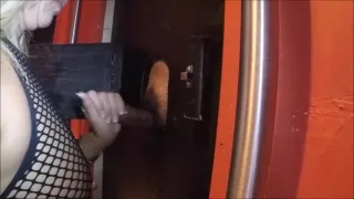 Mommy getting cummed on at glory hole