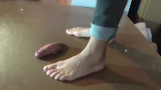 Very sexy cockcrush dance with barefeet and cumshot