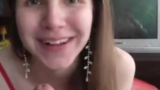 pretty teen blowjob facial pov lingerie boyfriend girlfriend