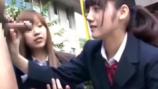 Sweet Japanese School Girl Learn to Handle Dicks