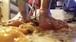 Best FootFetish Food Squishing Video Clip Compilation Giant Banana/Honey/&