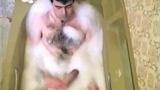 Wanking outside and spunking all over the patio door