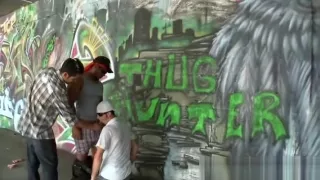 Ghetto thug sucked by white boys after gang graffiti