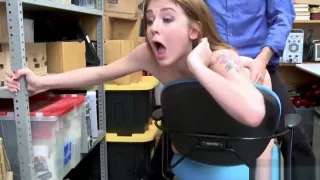 Shoplifter Rosalyns gets fuck in the office