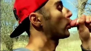 Young sucks straight old cock ,swallows old cum and jerks off at public