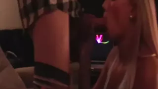 Blonde Victorya does a great blowjob and titfuck