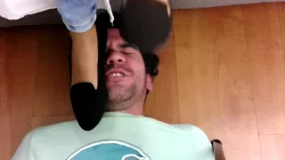 Face trampling , stomping and slapping with flats .