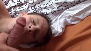 Brunette amateur busty girlfriend gets fucked in homevideo