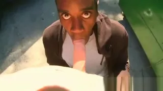 Interracial blowjob and street fucking for extra cash