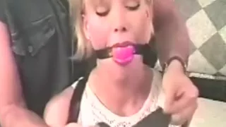 Cute Blonde in Leather Restraints