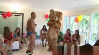 Cfnm brunette spicing cock in party