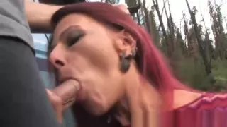 Real amateur outdoor blowjob couple