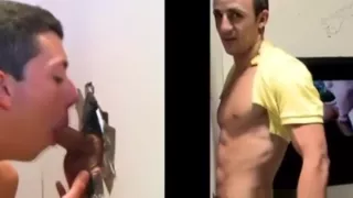 Heterosexueller Mann wird in schwules Gloryhole getrieben